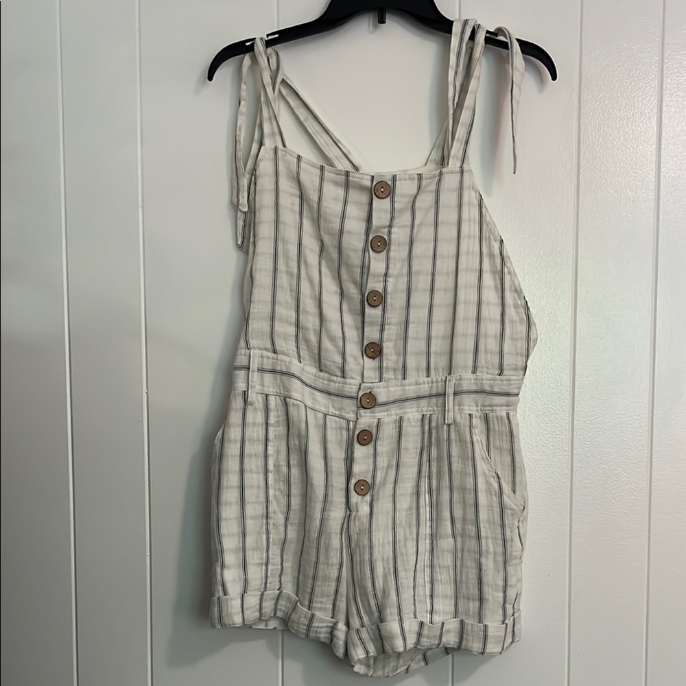 These Three Striped One Piece Romper